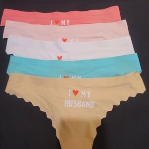 Colorful I Love My Husband Invisible Panty Set